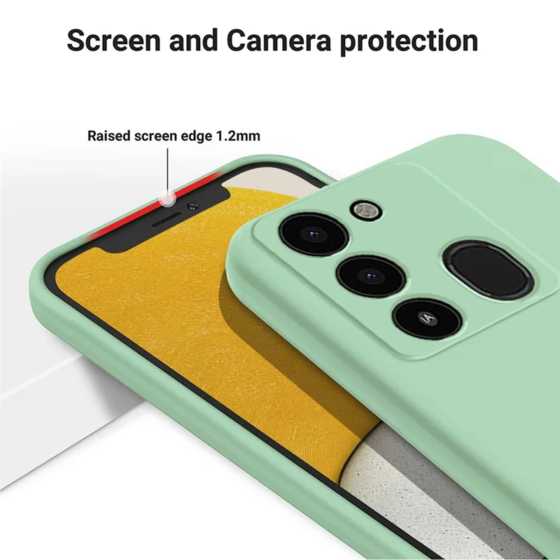 Phone Case for TECNO Spark Go 2022 / Spark 8C 4G / Spark 9 4G , Liquid Silicone+Soft Lining Anti-Scratch Cover - Green