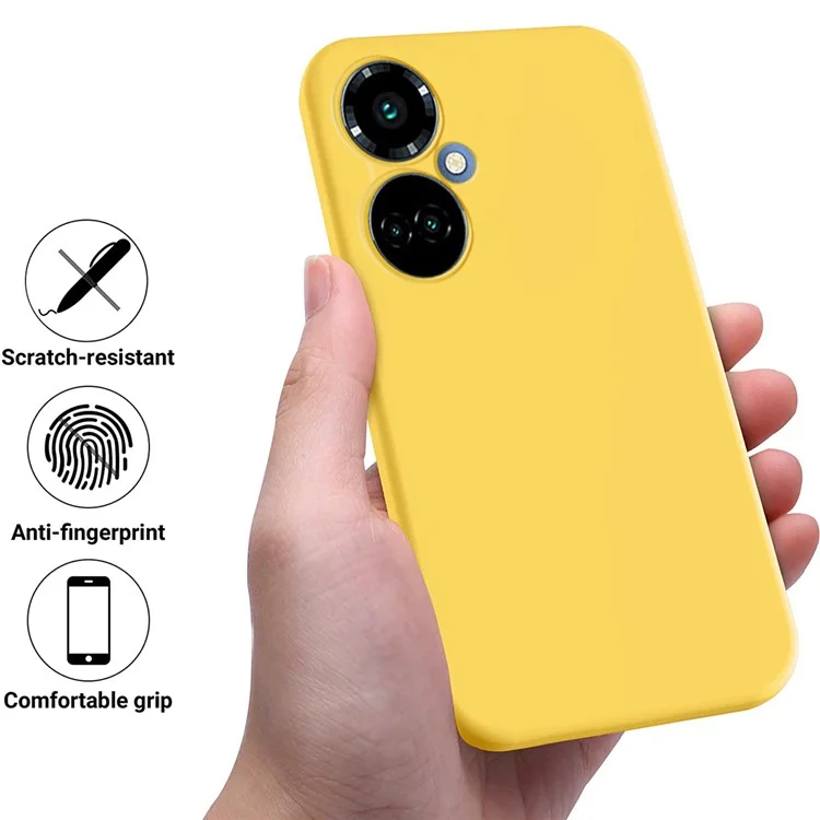 Жидкий силиконовый чехол для телефона TECNO Camon 19 4G / 19 Pro 4G / 5G, защитная крышка с мягкой подкладкой - желтый