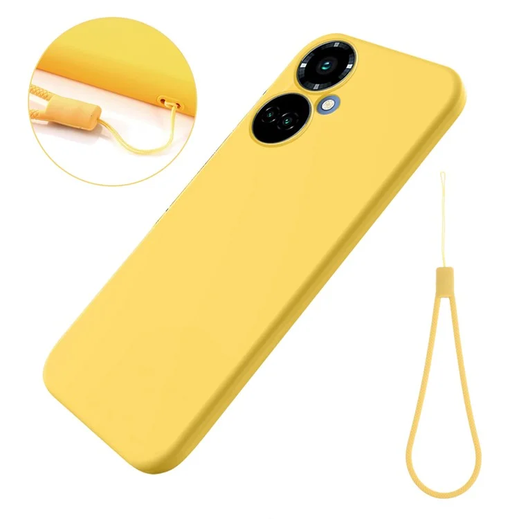 Жидкий силиконовый чехол для телефона TECNO Camon 19 4G / 19 Pro 4G / 5G, защитная крышка с мягкой подкладкой - желтый