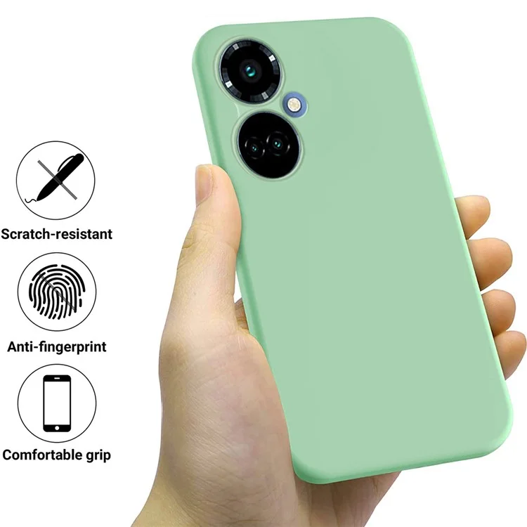 Liquid Silicone Phone Case for TECNO Camon 19 4G / 19 Pro 4G / 5G , Soft Touch Lining Protective Cover - Green