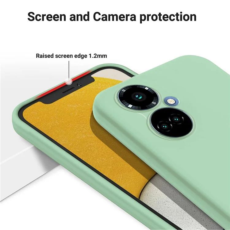 Liquid Silicone Phone Case for TECNO Camon 19 4G / 19 Pro 4G / 5G , Soft Touch Lining Protective Cover - Green