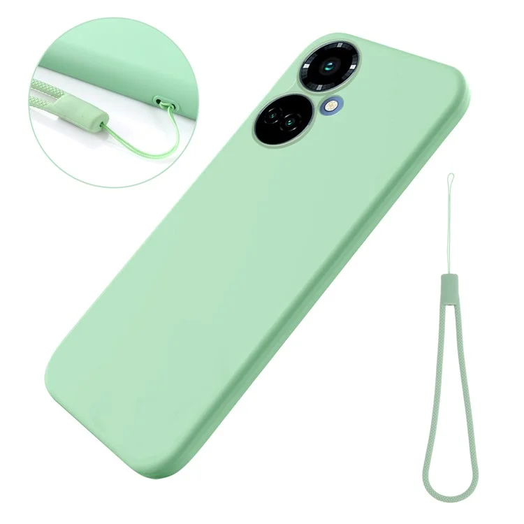 Liquid Silicone Phone Case for TECNO Camon 19 4G / 19 Pro 4G / 5G , Soft Touch Lining Protective Cover - Green