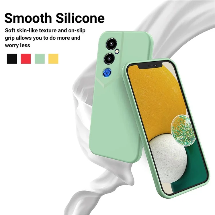 Para TECNO Pova 4 Pro 4G Liquid Silicone Phone Case Soft Lining Protection Shockproof Cover with Strap - Verde