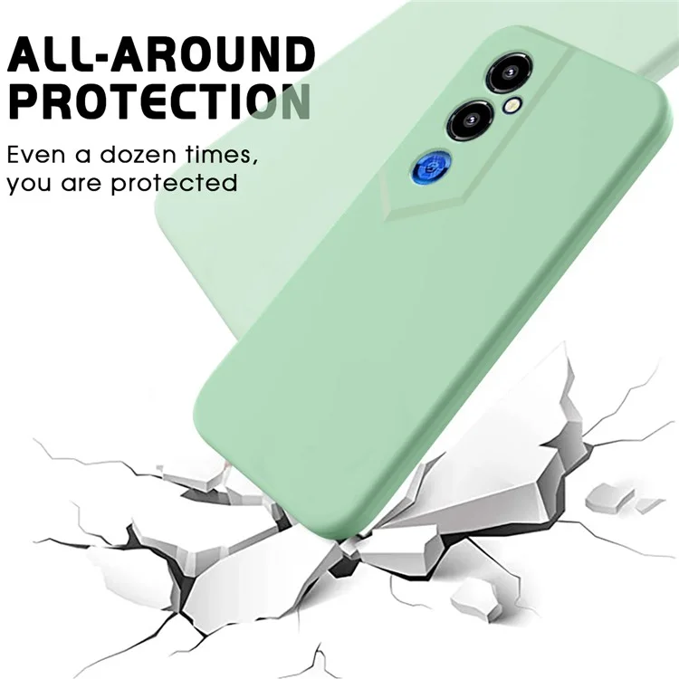 Para TECNO Pova 4 Pro 4G Liquid Silicone Phone Case Soft Lining Protection Shockproof Cover with Strap - Verde