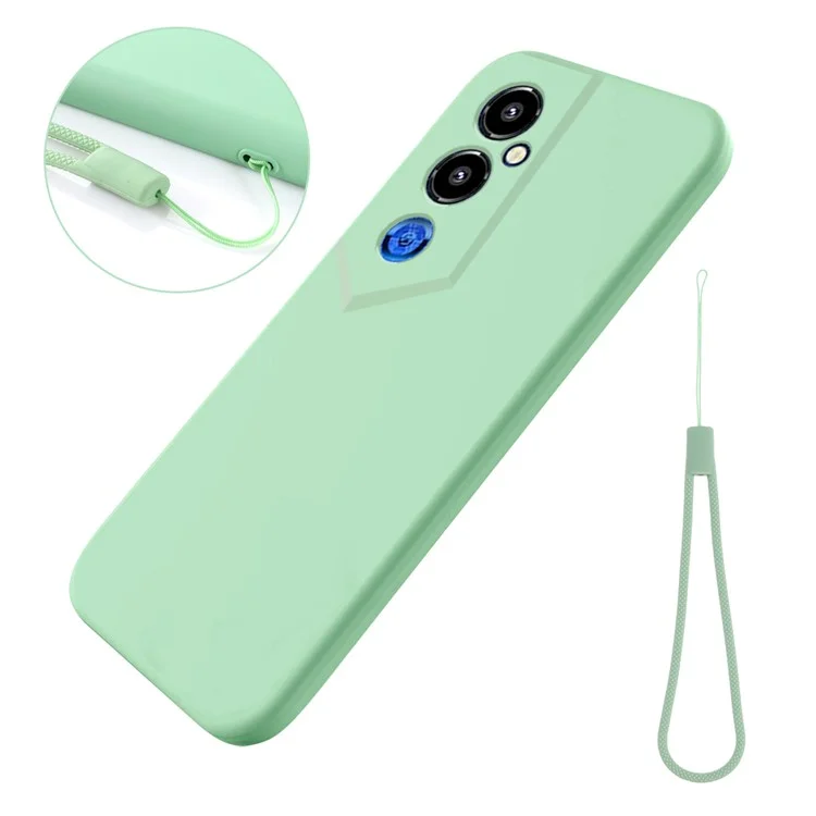 Para TECNO Pova 4 Pro 4G Liquid Silicone Phone Case Soft Lining Protection Shockproof Cover with Strap - Verde