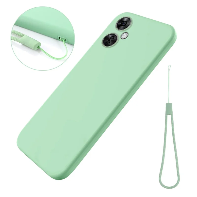 For OnePlus Nord CE 3 Lite 5G / Nord N30 5G Liquid Silicone Back Case Soft Lining Camera Lens Protection Phone Cover - Green