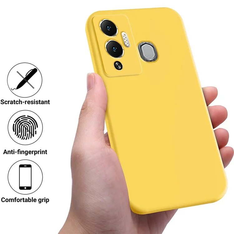 Custodia in silicone liquido per Infinix Hot 12 Play NFC 4G / Hot 12 Play 4G, custodia protettiva antigraffio con rivestimento morbido - Giallo