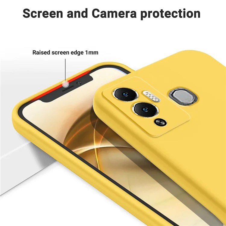 Custodia in silicone liquido per Infinix Hot 12 Play NFC 4G / Hot 12 Play 4G, custodia protettiva antigraffio con rivestimento morbido - Giallo