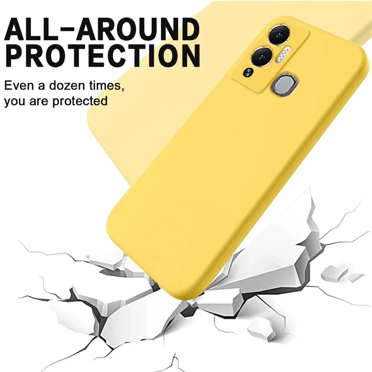 Custodia in silicone liquido per Infinix Hot 12 Play NFC 4G / Hot 12 Play 4G, custodia protettiva antigraffio con rivestimento morbido - Giallo