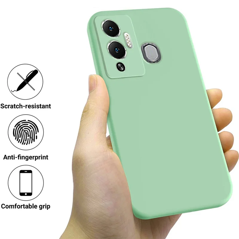 Жидкостный силиконовый чехол для Infinix Hot 12 Play NFC 4G / Hot 12 Play 4G, мягкая подкладка для защиты от царапин, чехол для телефона - зеленый