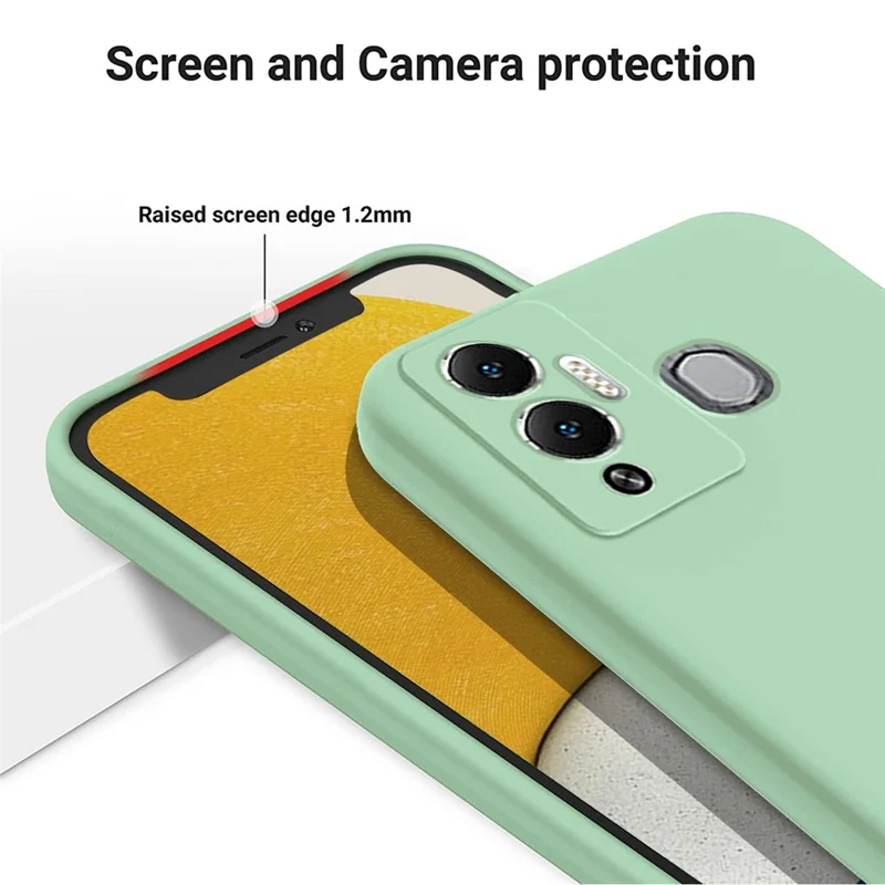Жидкостный силиконовый чехол для Infinix Hot 12 Play NFC 4G / Hot 12 Play 4G, мягкая подкладка для защиты от царапин, чехол для телефона - зеленый