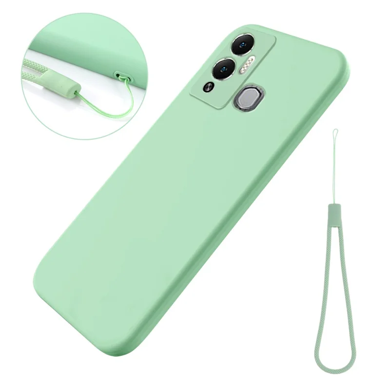 Жидкостный силиконовый чехол для Infinix Hot 12 Play NFC 4G / Hot 12 Play 4G, мягкая подкладка для защиты от царапин, чехол для телефона - зеленый