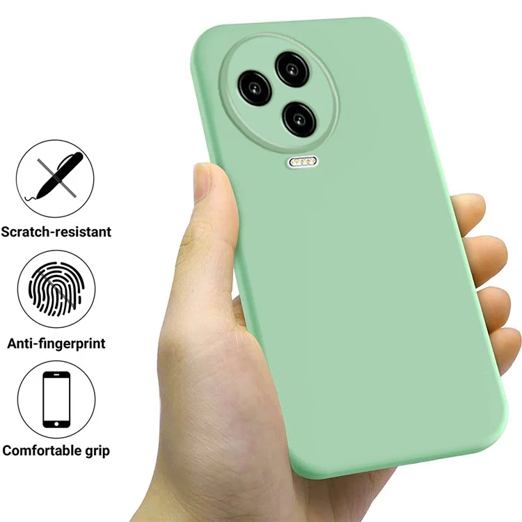 For Infinix Note 12 Pro 4G / Note 12 (2023) 4G Liquid Silicone Phone Case Anti-Dust Mobile Cover with Soft Lining - Green