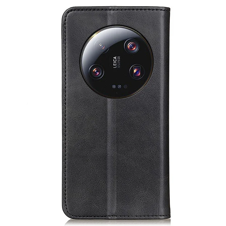 Для Xiaomi 13 Ultra Split Leather Stand Wallet Case Protective Phone Cover - Чёрный