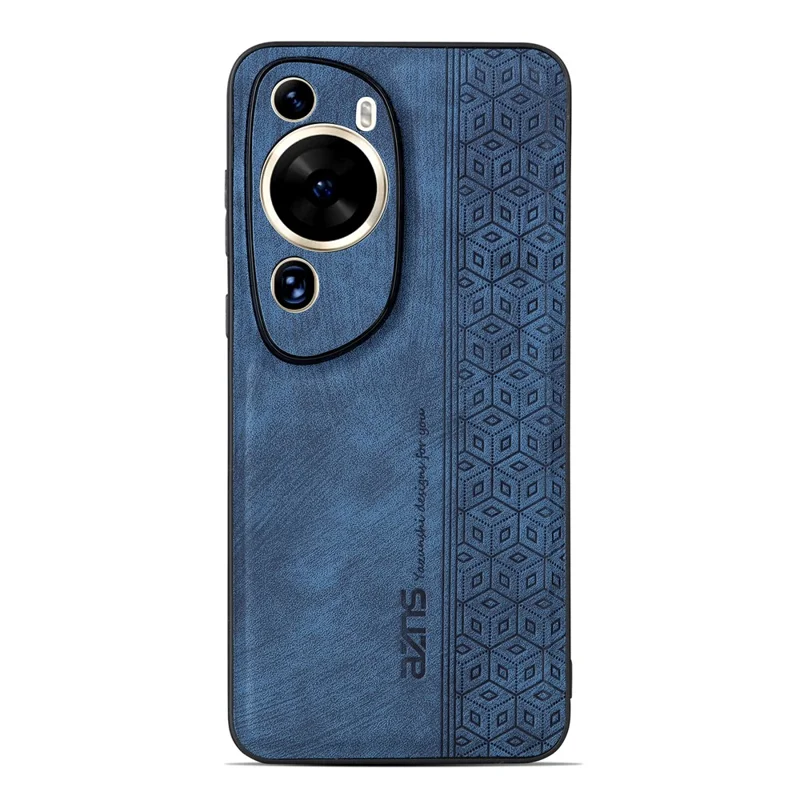 AZNS Phone Back Shell for Huawei P60 Art , Phone Case Imprinted Design PU Leather+TPU Cover - Blue