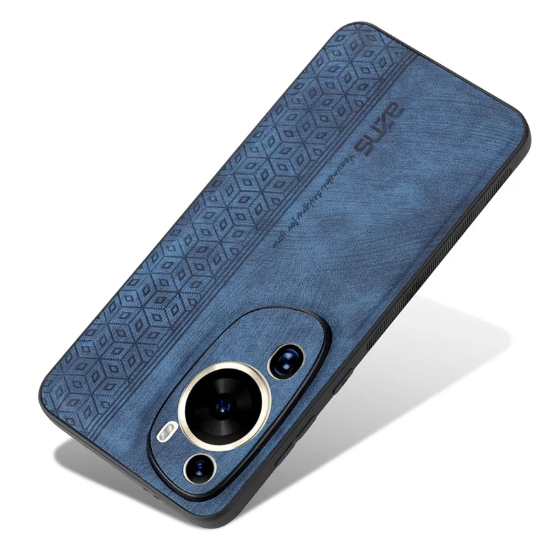 AZNS Phone Back Shell for Huawei P60 Art , Phone Case Imprinted Design PU Leather+TPU Cover - Blue