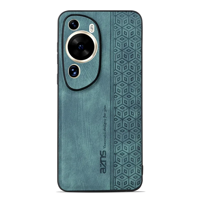 AZNS Phone Back Shell for Huawei P60 Art , Phone Case Imprinted Design PU Leather+TPU Cover - Green