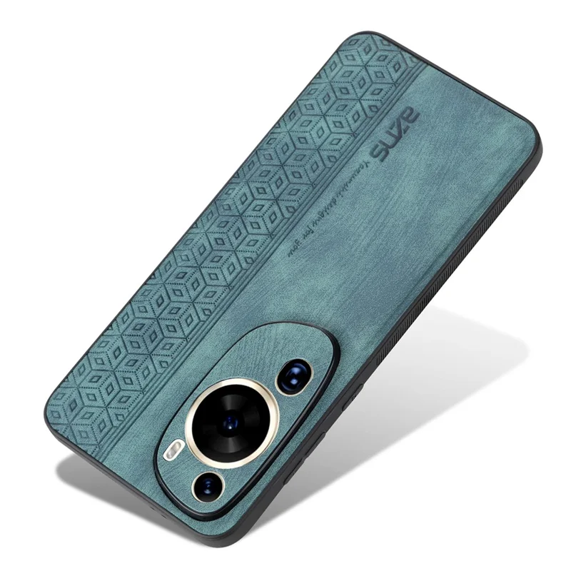 AZNS Phone Back Shell for Huawei P60 Art , Phone Case Imprinted Design PU Leather+TPU Cover - Green