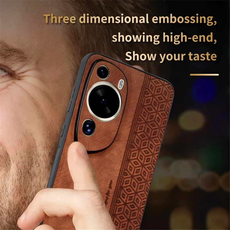 AZNS Phone Back Shell for Huawei P60 Art , Phone Case Imprinted Design PU Leather+TPU Cover - Green