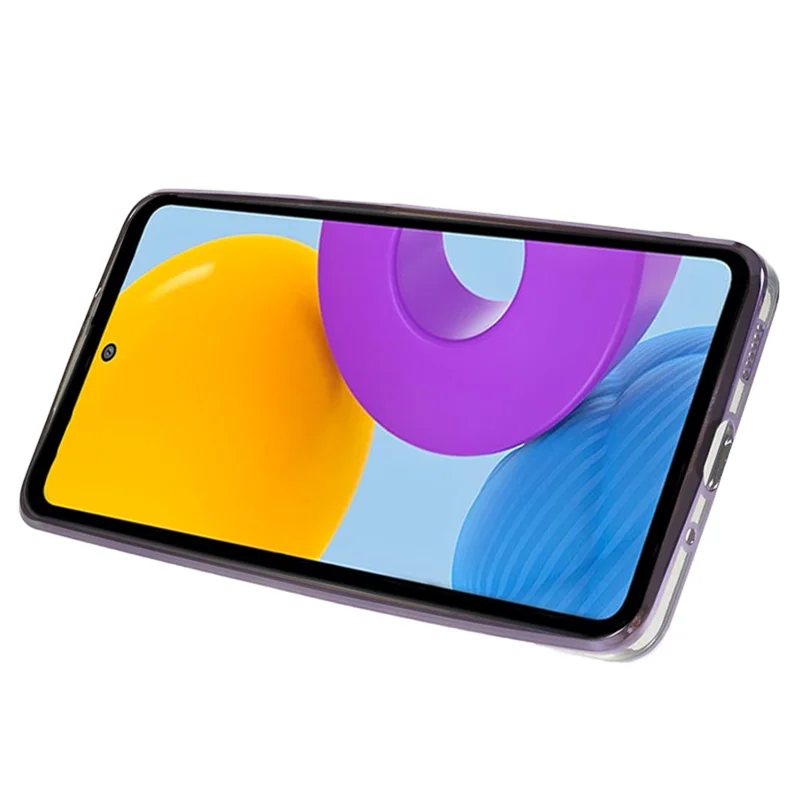 KADEM Per Samsung Galaxy M52 5G Custodia Telefonica TPU Trasparente Decorazione Floreale Elettroplaccata con Anello Supporto - Viola