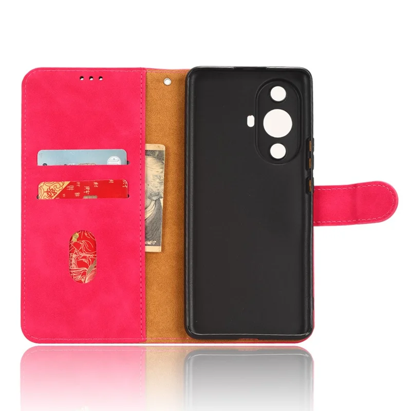 For Huawei nova 11 Pro / nova 11 Ultra Skin-touch PU Leather Phone Cover Wallet Stand Cell Phone Case - Rose
