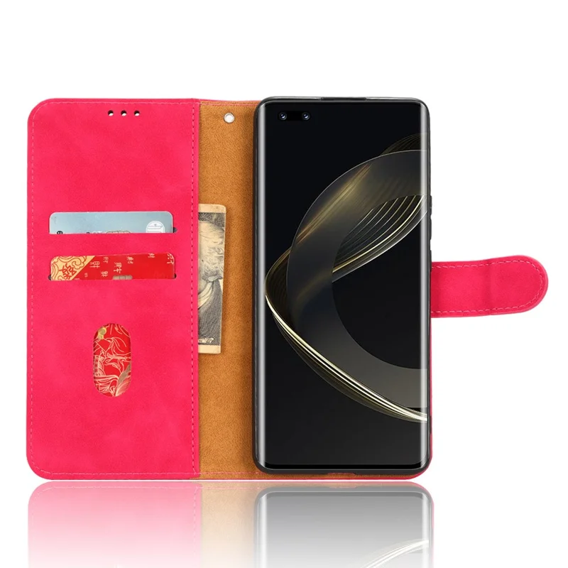 For Huawei nova 11 Pro / nova 11 Ultra Skin-touch PU Leather Phone Cover Wallet Stand Cell Phone Case - Rose