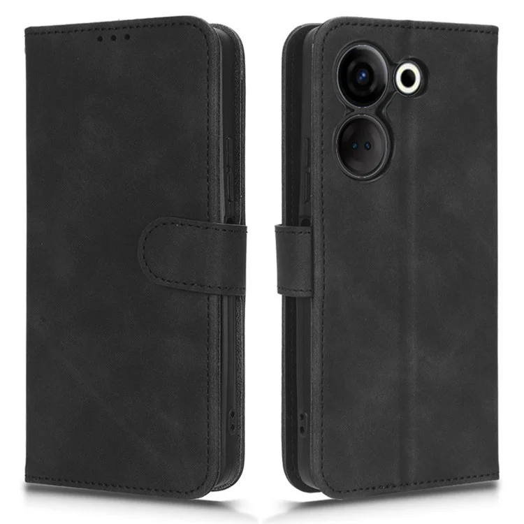 Para TECNO Camon 20 Pro 4G Capa de Telefone de Carteira de Couro PU com Proteção - Preto
