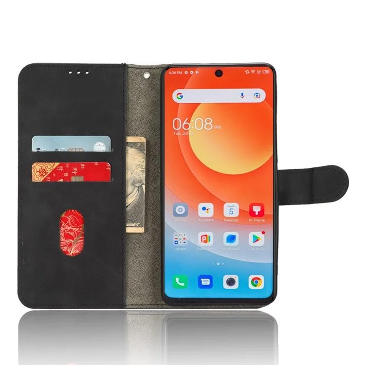 Para TECNO Camon 20 Pro 4G Capa de Telefone de Carteira de Couro PU com Proteção - Preto