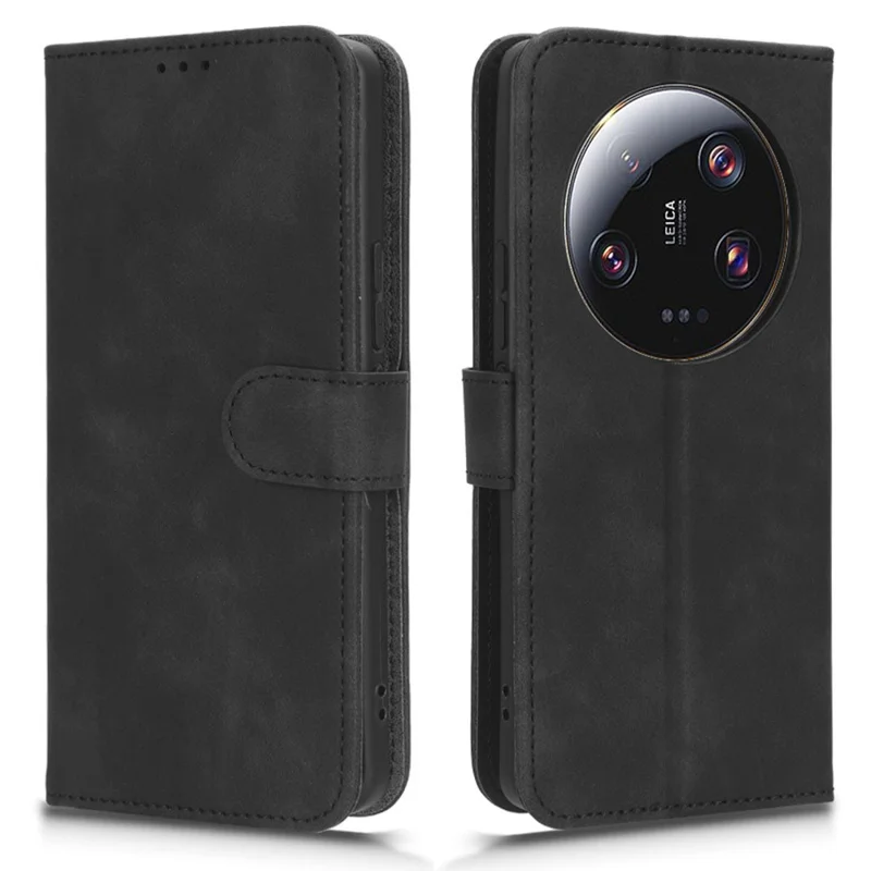 Per Xiaomi 13 Ultra Custodia Wallet Phone Case Skin-touch Stand PU Leather+TPU Phone Cover - Nero