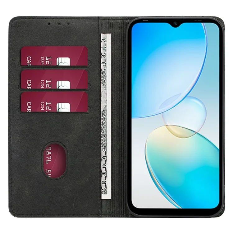Для Infinix Note 12 Pro 4G / Note 12 (2023) 4G PU Leather Wallet Stand Shell Calf Texture Magnetic Closing Phone Case - Черный