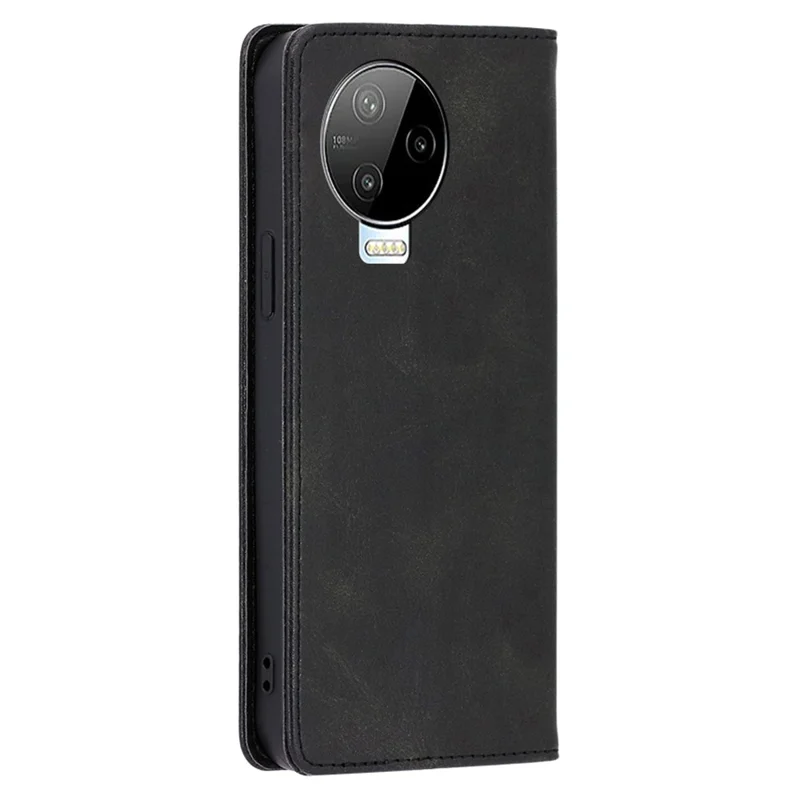 Для Infinix Note 12 Pro 4G / Note 12 (2023) 4G PU Leather Wallet Stand Shell Calf Texture Magnetic Closing Phone Case - Черный