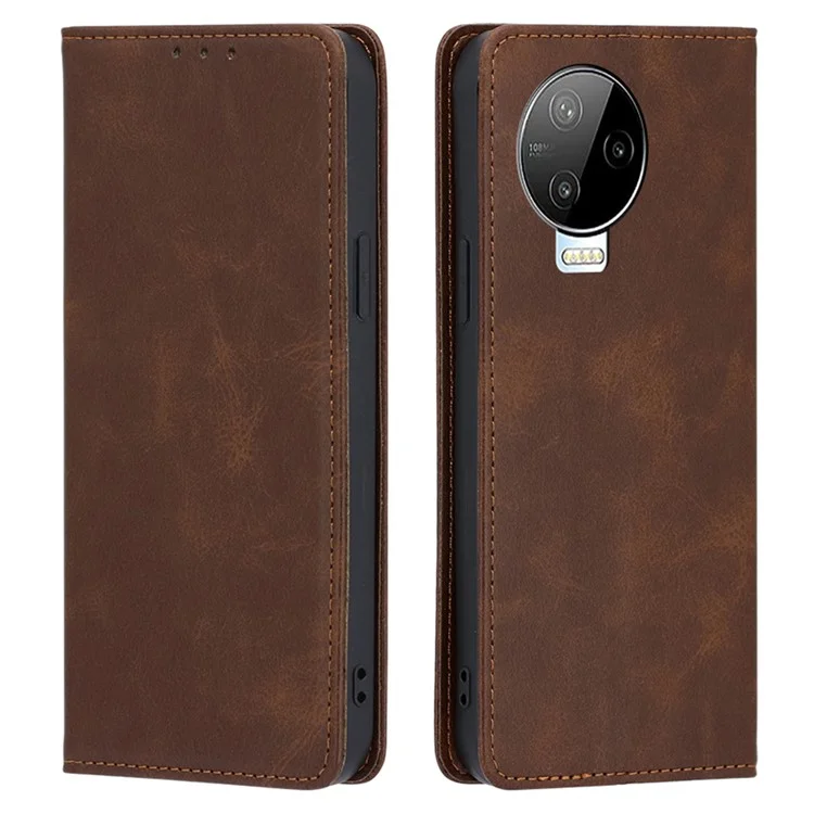 Per Infinix Note 12 Pro 4G / Note 12 (2023) 4G Custodia in Pelle PU con Supporto Wallet - Marrone