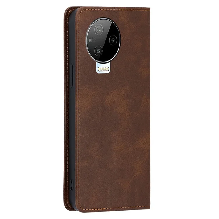 Per Infinix Note 12 Pro 4G / Note 12 (2023) 4G Custodia in Pelle PU con Supporto Wallet - Marrone
