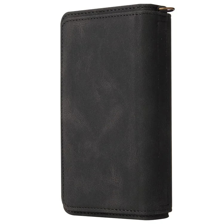 Per Xiaomi Redmi Note 12 Pro 5G KT Phone Case Multi-Functional Series-2 Multiple Card Slots Leather Zipper Pocket Cover - Nero