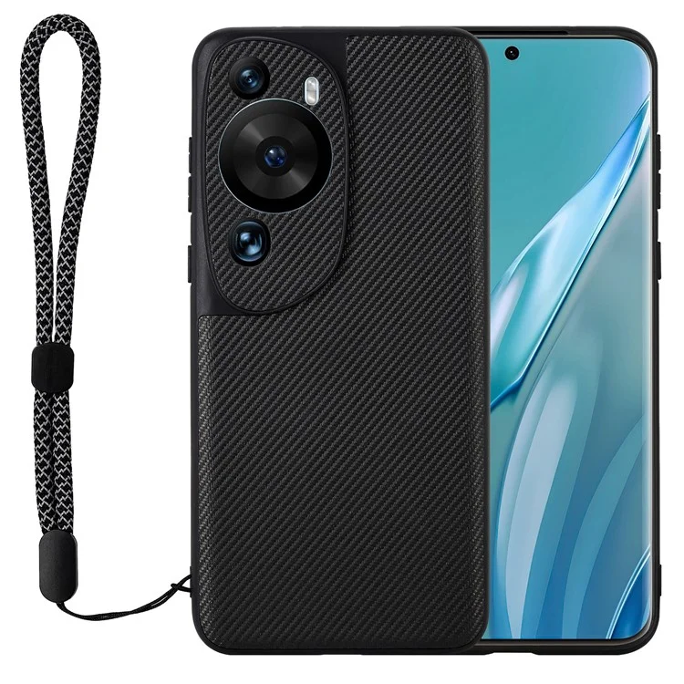VILI TC Series para Huawei P60 Funda de Teléfono a Prueba de Golpes Textura de Cuero de PU Revestido de TPU