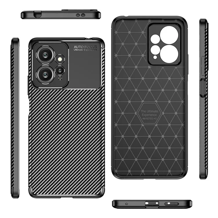 Per Xiaomi Redmi Note 12 4G Phone TPU Case Carbon Fiber Texture Anti-drop Protective Phone Cover