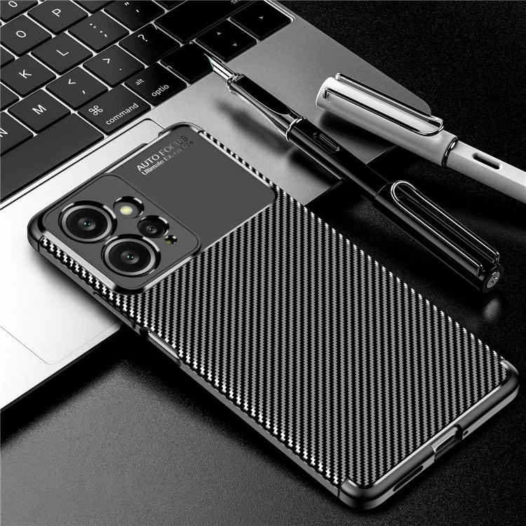 Per Xiaomi Redmi Note 12 4G Phone TPU Case Carbon Fiber Texture Anti-drop Protective Phone Cover