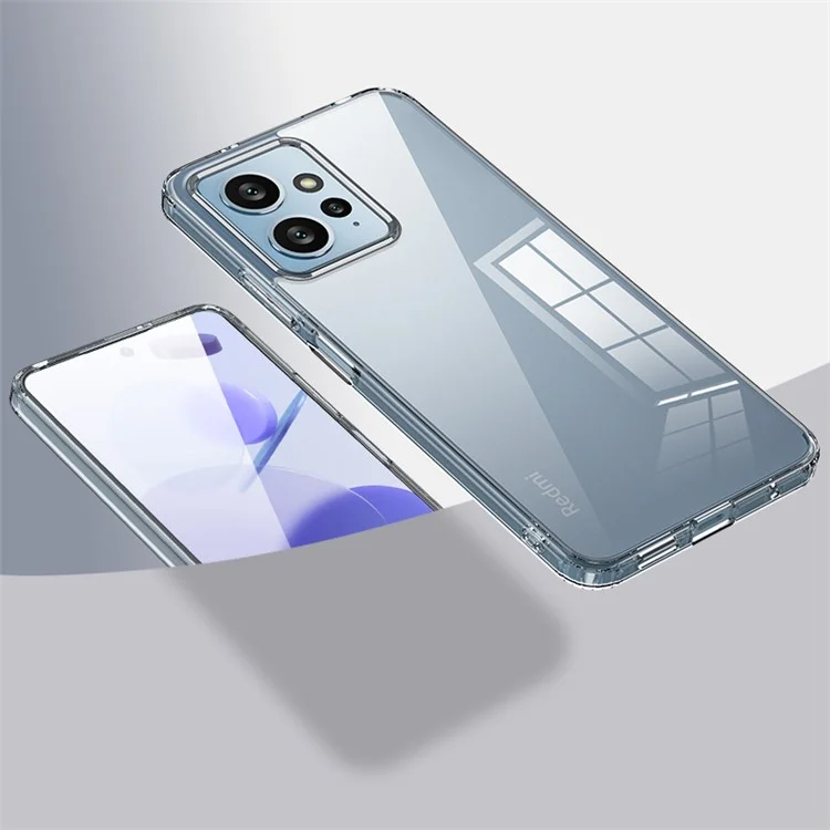 Para Xiaomi Redmi Note 12 4G Airbag Protection Phone Case Anti-Dust PC+TPU Slim Phone Cover - Transparente