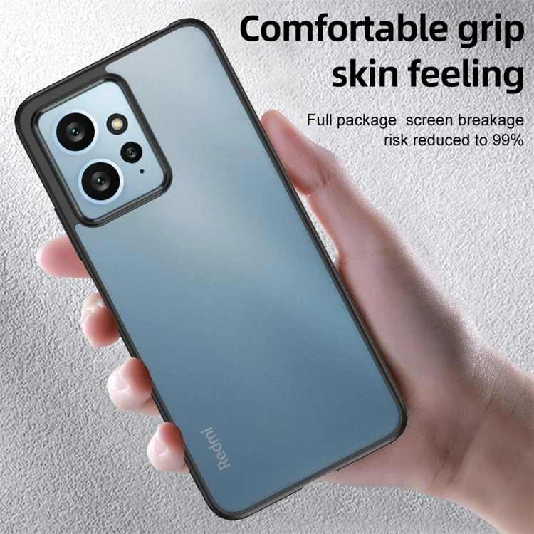 Para Xiaomi Redmi Note 12 4G Airbag Protection Phone Case Anti-Dust PC+TPU Slim Phone Cover - Transparente