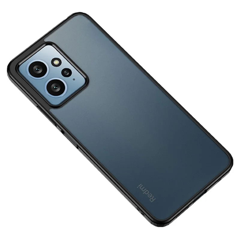 For Xiaomi Redmi Note 12 4G Airbag Protection Phone Case Anti-Dust PC+TPU Slim Phone Cover - Matte Black