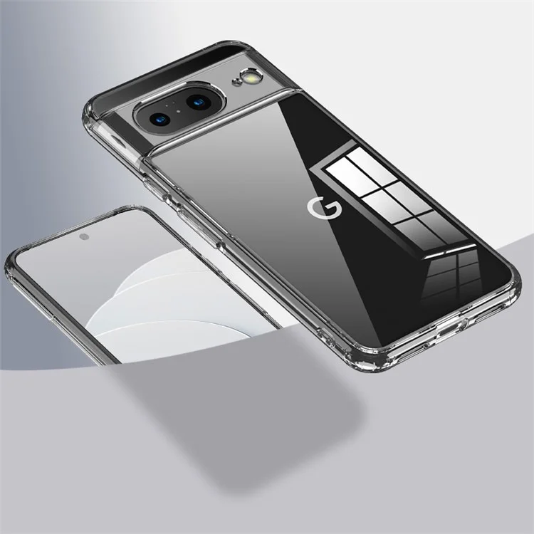 Pour Google Pixel 8 Slim Cell Phone Case Airbag Protection Anti-Scratch PC+TPU Phone Shell Cover - Transparent