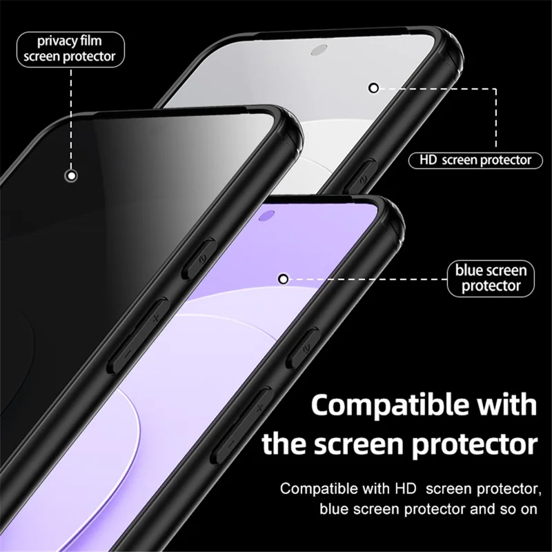 For Google Pixel 8 Slim Cell Phone Case Airbag Protection Anti-Scratch PC+TPU Phone Shell Cover - Matte Black