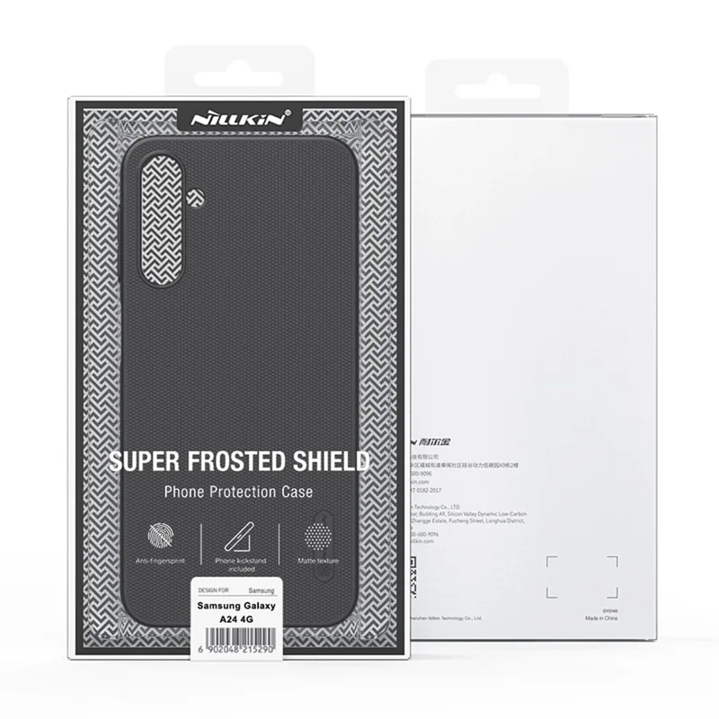 NILLKIN Frosted Shield for Samsung Galaxy A24 4G (162.1 x 77.6 x 8.3mm) PC Phone Case Matte Shockproof Defender Cover - Black