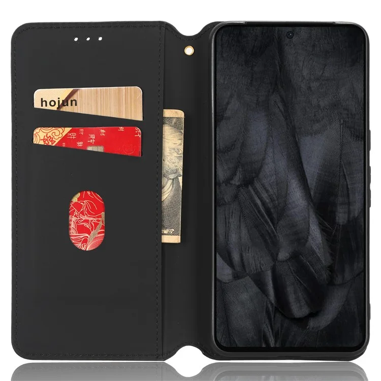 For Google Pixel 8 Pro PU Leather Flip Magnetic Cover Rhombus Imprinted Wallet Stand Phone Case - Silver