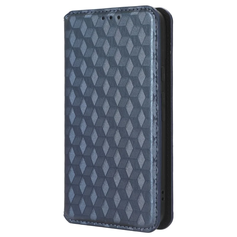 For Google Pixel 8 PU Leather Rhombus Imprinted Phone Case Wallet Stand Secure Magnetic Cover - Blue