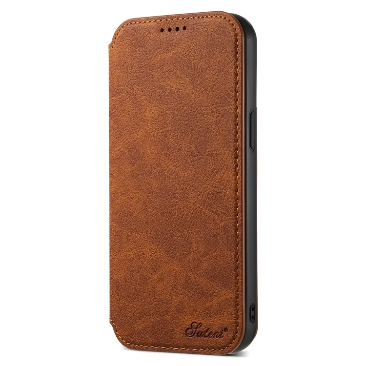 SUTENI J06 Wallet Phone Case for iPhone 14 Plus , Magnetic PU Leather Stand Cover Compatible with MagSafe Charger - Khaki