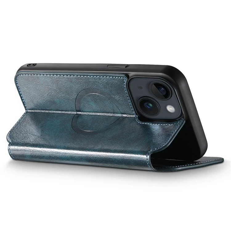 SUTENI J05 Compatibile con MagSafe Custodia per Cellulare per iPhone 14 Plus Supporto Magnetico Portafoglio in Pelle PU - Blu