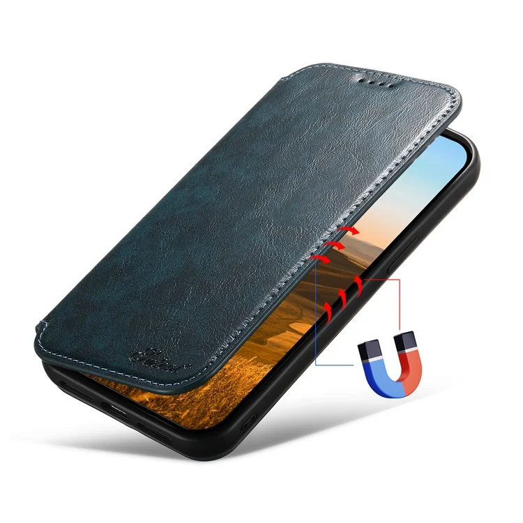SUTENI J05 Compatibile con MagSafe Custodia per Cellulare per iPhone 14 Plus Supporto Magnetico Portafoglio in Pelle PU - Blu