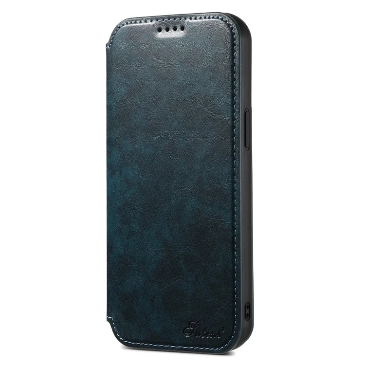 SUTENI J05 Compatibile con MagSafe Custodia per Cellulare per iPhone 14 Plus Supporto Magnetico Portafoglio in Pelle PU - Blu