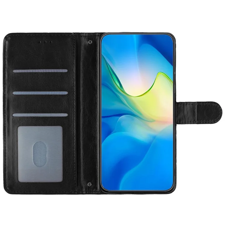 Para TECNO Pop 7 Pro 4G Línea de Costura Rombos Estuche de Cuero Billetera Soporte Resistente a Golpes Funda de Teléfono - Negro